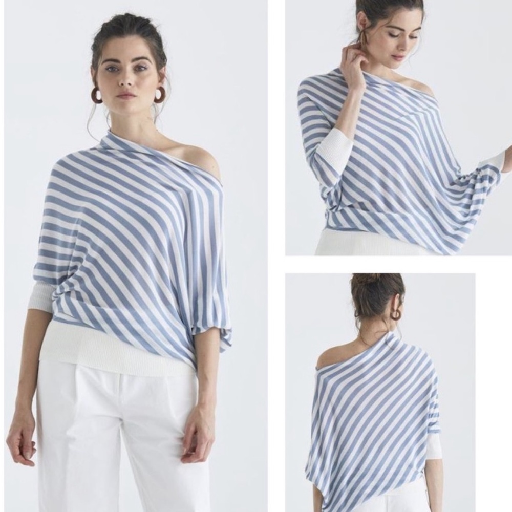 Paisie Asymmetrical Striped Top